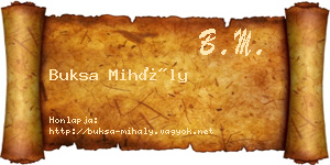 Buksa Mihály névjegykártya