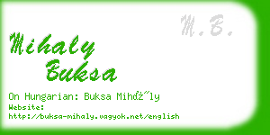 mihaly buksa business card